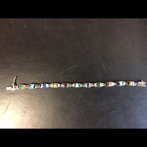 Multi-Color Turquoise & Silver Bracelet